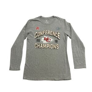 Kansas City Chiefs Shirt Mens Small S Gray 2019 Conference Champions Fanatics